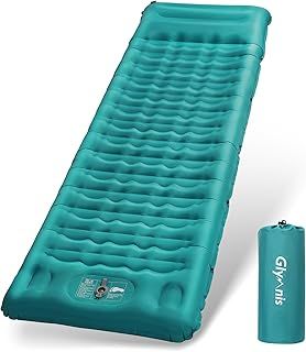 Sleeping Mat 9CM/12CM Thick, Built-in Foot Pump Waterproof Camping Air Mattress Single Inflatable Mat for Camping, Hiking, Backpacking