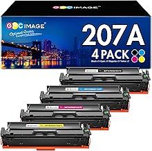GPC Image 207A Toner Compatible with HP 207 A 207X for Color Laserjet Pro MFP M283fdw M283fdn M282nw for Color Laserjet Pro M255dw M255nw W2210A W2210X W2211A W2212A W2213A (Without Chip, Pack of 4)
