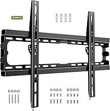 VonHaus TV Wall Bracket for 37-80" Screens, Ultra-Slim TV Bracket with Spirit Level, Flat to Wall Mount, 45kg Capacity, Max VESA: 600x400mm