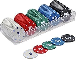 100PCS Poker Chips Set, Casino Quality Chips for Poker, Blackjack and Casino Games, Includes Poker Cards and Accessories, Ideal for Casino Parties, Numbered Poker Chips with Deck Box