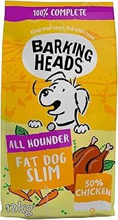 Barking Heads Low-Calorie Dry Dog Food - Fat Dog Slim - 100% Natural, Free-Run Chicken with No Artificial Flavours, Low Fat Recipe, Good for Joint Health, 12 kg