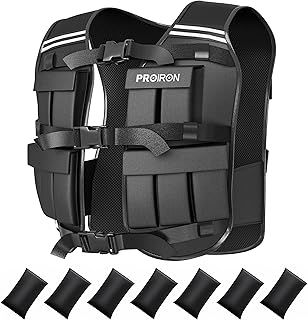 PROIRON Weighted Vest 10kg/20kg, Fully Adjustable Weight Vest for Men Women, Body Weight Vest for Running Workout Walking Boxing Strength Training Fitness Cardio, Weight Loss,Home Gym Equipment,Black