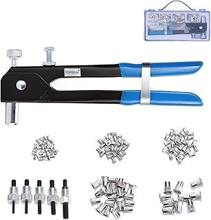 Toprema 126pcs Rivet Nut Tool Kit Set Blind Rivet Nut Hand Riveter Gun Wrench Threaded Insert Rivnut Nutsert M3/M4/M5/M6/M8