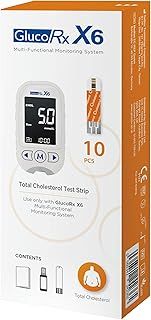GlucoRx X6 Total Cholesterol Test Strips (10)