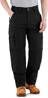 Men Falcon Work Trousers - Black & Navy - Heavy Duty Safety Combat Cargo Pants - Cargo & Knee Pads Pockets Triple Stitched - Durable Workwear
