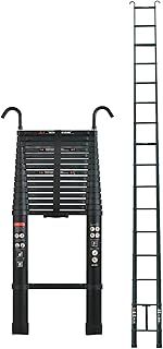 6.2M 20.3FT Telescopic Ladder with Detachable Hook, Aluminum Protable Folding Extension Ladder for Loft Indoor Outdoor Office House, EN131, Max Load 150KG