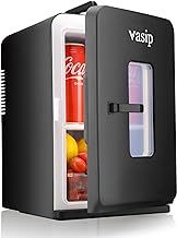 Mini Fridge 15 Liter/21 Cans, Small Drink Fridge Portable for Bedroom or Car (AC/DC), Thermoelectric Refrigerator for Skincare Beauty, Cooler & Warmer with ECO Quiet Mode