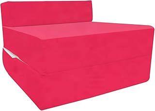 iStyle Mode Fold Out Guest Chair Z Bed Futon Sofa Comfortable Supreme Quality Foam for Adult and Kids Lounger Mattress (Pink)