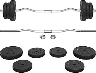 Yaheetech Barbell Weight Set 30KG/25KG/20KG Heavy Strength Training Bars Set Adjustable Dumbbell Weight Bar Home Gym Weight Lifting Training