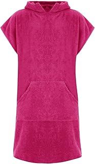Adore Changing Robe 100% Terry Towelling Cotton with Pocket & Hood Poncho Towel for Beach, Swimming, Surfing