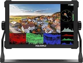 FEELWORLD T10 10.1 Inch Aluminium Camera Field Monitor Touchscreen DSLR Camera Monitor with 4K 60HZ 1920x1080 3DLUT HDR Waveform NP-F970 External Install