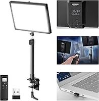 NEEWER GL25B 12.9" Streaming Key Light, 2.4G RT100 Remote & PC/Mac APP Control 25W 2300Lux/0.5m 2900K–7000K CRI98+ Dimmable Edge Emitting Silent Webcam Video Light with Desk Stand & USB Transmitter