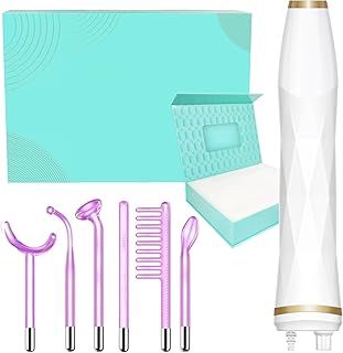 High Frequency Facial Machine - Portable Purple High Frequency Facial Skin Light Therapy Wand - with 6 Argon Tubes - Skin Tightening Machine for Hair Regrowth,Acne,Wrinkle Removal,Anti Aging