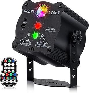 Mini Disco Lights Strobe Light, Sound Activated Party Lights with Remote Control & Timer, 90 Patterns Light Effect RGB LED Stage Light via 6W USB Powered for Bar Party Birthday Wedding Christmas