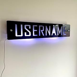 Personalised LED Username Sign | Custom Light Up Name Display | Business Wall Sign | Modern Home Decor | Gaming Decor