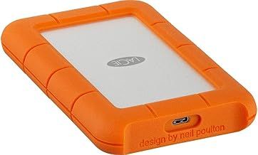 LaCie Rugged USB-C 2TB, Portable External Hard Drive, for PC Mac iPad & iPhone, Data Rescue Services (STFR2000800)
