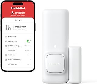 SwitchBot Door Alarm Contact Sensor - Smart Home Security Wireless Window Alarm and Door Sensor, Add SwitchBot Hub Mini to be Compatible with Alexa (1 Pack)