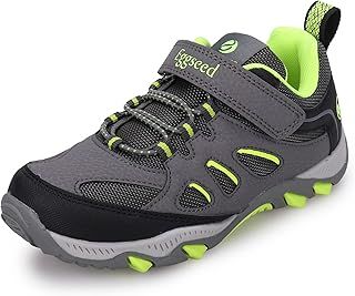 UOVO Boys Trainers Kids Walking Shoes Low-Top Sneakers Children Waterproof Trekking Hiking Footwear Running Shoes Black Blue Gray Size 9 UK Child to 5.5 UK