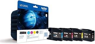 Brother LC-1280XLBK/LC-1280XLC/LC-1280XLM/LC-1280XLY Inkjet Cartridge, Black/Cyan/Magenta/Yellow, Multi-Pack, Super High Yield, Includes 4 x Inkjet Cartridges, Brother Genuine Supplies