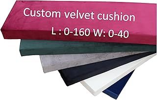 Ginsimar Custom Size Velvet Bench Cushion for Indoor/Outdoor Patio Furniture High-Resilience Durable Foam Disassembly Cleaning Trapezoid Bay Window Seat Cushions Non Slip Kitchen Bench Pad