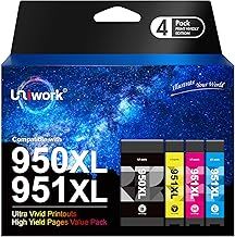 Compatible ink cartridge to replace HP 950XL 951XL for Officejet Pro 251dw 276dw 8100 8600 8610 8615 8620 8640 (1 black, 1 cyan, 1 magenta, 1 yellow) Packaging may vary