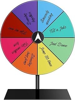 Spin The Wheel With Stand - Spinnings Wheel | Prize Wheel Roulette Wheel Tabletop SpinningPrize Wheel Color Roulette Wheel Game Spinner Reusable 360-degree Rotating Game Turntable