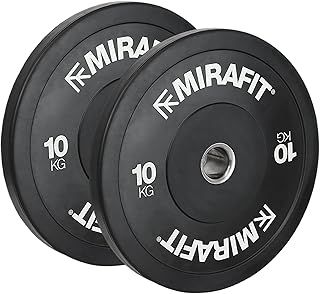 Mirafit Black Olympic Rubber Bumper Plates - Choice of Size