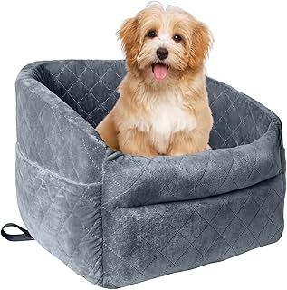 Dog Car Seat for Small Dogs, Upgrade Dog Booster Seat,Detachable and Washable Pet Car Seats with Thick Cushion Safety Leash and Storage Pockets