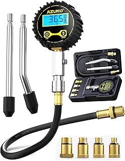 AZUNO Compression Tester Automotive, Digital Compression Gauge 200 PSI for Petrol Engine Cylinder Compression Tester Kit with Adapter & Hose