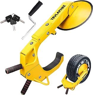 Tevlaphee Wheel Lock - Car Boot Anti-Theft Trailers Wheel Clamp Lock Parking Boot for Cars, Trucks, SUVs, Campers - Upgraded Dual Lock Adjustable Lug Nuts Cover