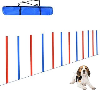 PawHut Pet Agility Training Equipment Dog Play Run Jump Obedience Training Set Adjustable (Poles)
