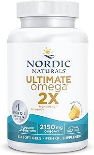 Nordic Naturals, Ultimate Omega 2X, 2150mg Omega-3, Fish Oil with EPA and DHA, 60 Softgels, Lemon Flavour, Soy Free, Gluten Free, Non-GMO