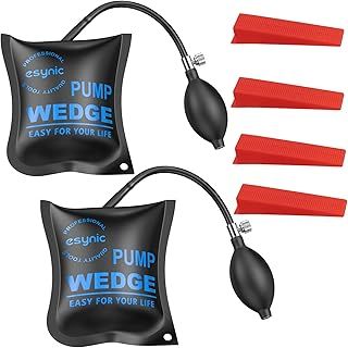 2Pack Upgraded Air Wedge Door Pump Up Bags Rounded Corner Design Air Wedge Door Pump Up Bags Perfect Air Retention Winbag Inflatable Air Wedge Load-Bearing 300 Pounds for Door Window Lifting