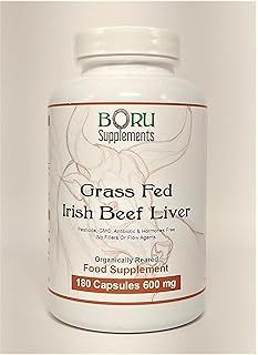 Boru Organic Grass Fed Irish Beef Liver Capsules (180 Capsules) Organically Reared