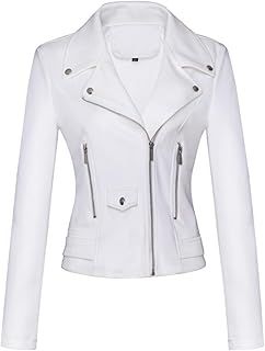 ANUFER Women's Faux Suede Leather Biker Jacket Cool Cross Zipper Short Coat