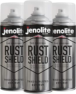 JENOLITE Rust Shield Clear Lacquer Spray | 3x400ml | Rust Prevention Spray | Protects Against Rust & Corrosion On Metal | Ideal for Cars, Motorcycles, Ornaments, Bare Metal & Paintwork | Weatherproof