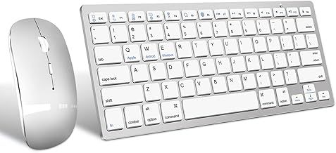 Wireless Bluetooth Keyboard and Mouse Set, Portable Slim Silent Rechargeable Cordless Keyboard and Mouse Combo Compatible with iPad/Mac/Macbook/Android/Windows/PC/Computer