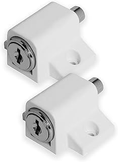 XFORT 2 Pack White Patio Door Lock & Window Locks for UPVC Windows & Doors, Multi Use Patio Door Security Lock