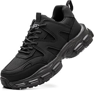 COOU Steel Toe Cap Trainers Safety Shoes for Women Non Slip Puncture Proof Lightweight Work Boots