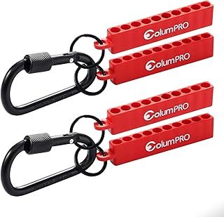 ColumPRO 4PCS 40 Holes Hex Bit Organizer, Bit Holder Keychain, Universal Screwdriver & Drill Bit Holder with One Self-Locking Hook for Easy Carrying.