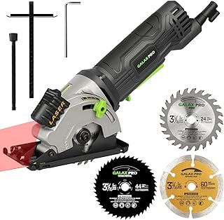Mini Circular Saw, 480W 3500 RPM Maximum Cutting Depth of 28.5mm, Three Pieces of 85mm Saw Blades, Equipped with Laser Guide Rails, Suitable for Wood, PVC and Other Materials