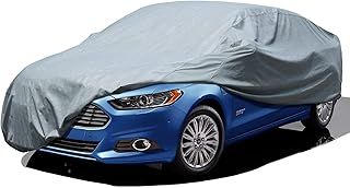 Leader Accessories Full Car Cover Basic Guard 3 Layers UV Protection Breathable Vehicle Cover Universal Fit (Sedan-184"x59"x47",Grey,Indoor)