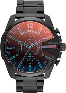 Diesel Watch for Men Master Chief Chrono, Three Hand Movement, Stainless Steel Case with a Stainless Steel Strap