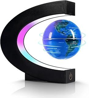 Dracarys Magnetic Levitation Floating Globe, Levitating C Shape Globe with LED Lights Touch Control for Educational Home Office Decor, Anniversary Creative Gift(3.3 Inches Globe)