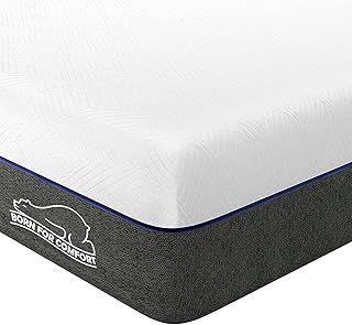wowttrelax 5FT King Size Memory Foam Mattress, 8 Inch with Soft Fabric, Skin-friendly Mattress, Breathable Cover, 2 Layer for More Supportive, Medium Firm-150x200x20cm