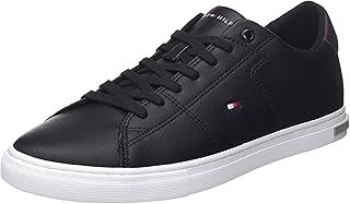 Tommy Hilfiger Men’s Essential Leather Detail Vulcanised Trainers, Black (Black), 9