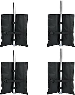 TMBMLPP Gazebo Weights Sand Bags, Set of 4 Gazebos Sand Weights Bags, Gazebo Weights Bags, Gazebos Weights Set of 4 Heavy Duty, for Pop Up Tent Trampoline Outdoor Sun Shelter Umbrella - Black