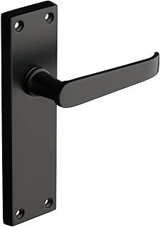 Victorian Straight Lever Door Handles - Matt Black - 1 Pair - Latch Door Handle - Interior Use - Long Latch