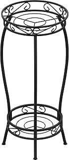 2 Tier Metal Plant Stands for Flower Pot, Tall Plant stand for Outdor Indoor Plant, Plant Pot Holder Plant Table for Garden Patio, 69x32cm, Black