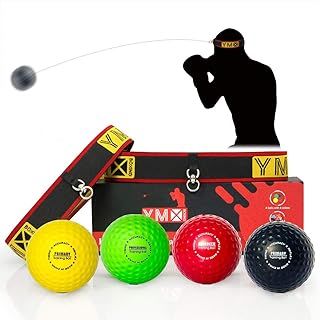 Ultimate Training Ball Set - 4 Reaction Ball Plus 2 Adjustable Headband, Great for Reflex, Timing, Accuracy, Focus and Hand Eye Coordination Training for Boxing, MMA